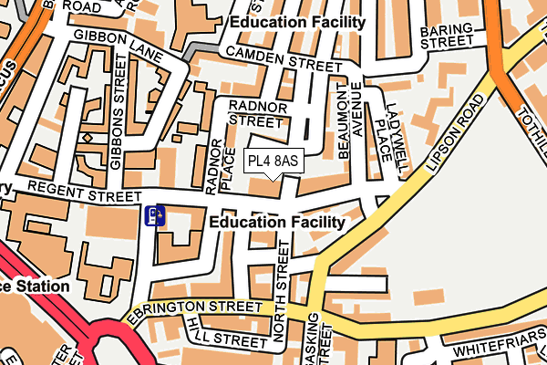 PL4 8AS map - OS OpenMap – Local (Ordnance Survey)