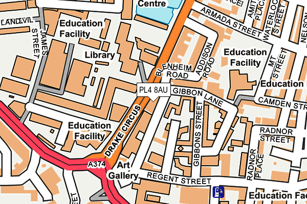 PL4 8AU map - OS OpenMap – Local (Ordnance Survey)
