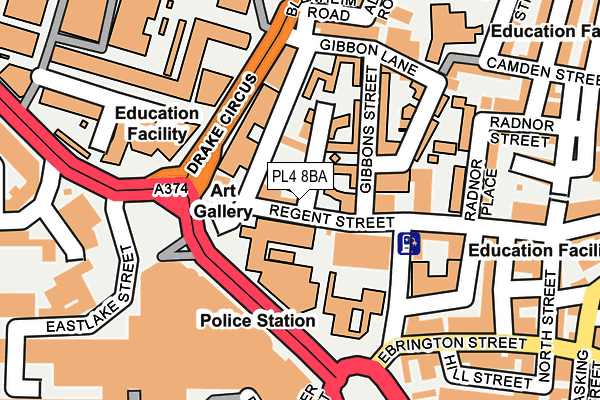 PL4 8BA map - OS OpenMap – Local (Ordnance Survey)