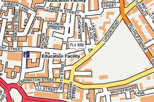 PL4 8BB map - OS OpenMap – Local (Ordnance Survey)