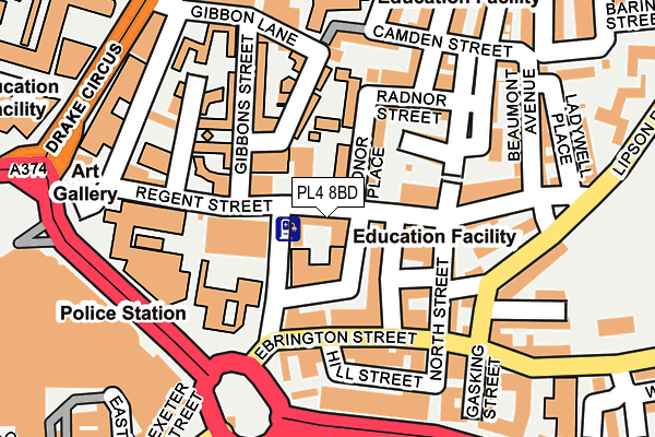 PL4 8BD map - OS OpenMap – Local (Ordnance Survey)