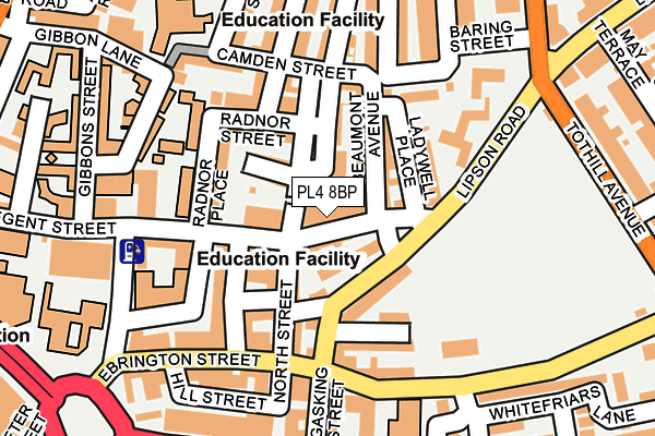 PL4 8BP map - OS OpenMap – Local (Ordnance Survey)