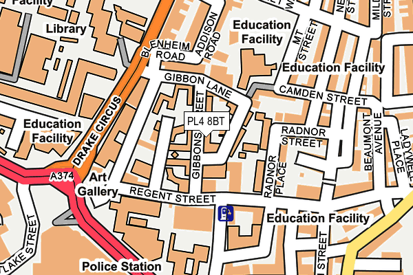 PL4 8BT map - OS OpenMap – Local (Ordnance Survey)