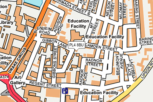 PL4 8BU map - OS OpenMap – Local (Ordnance Survey)