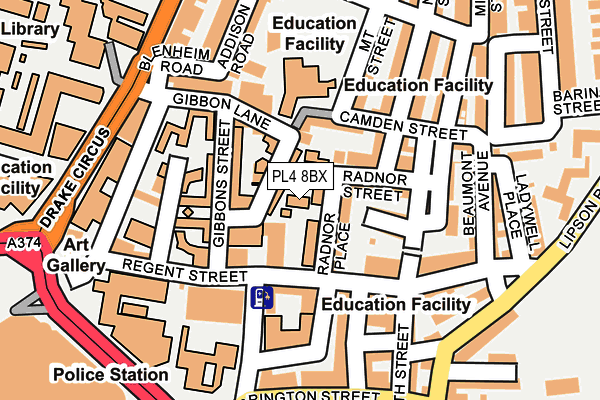 PL4 8BX map - OS OpenMap – Local (Ordnance Survey)