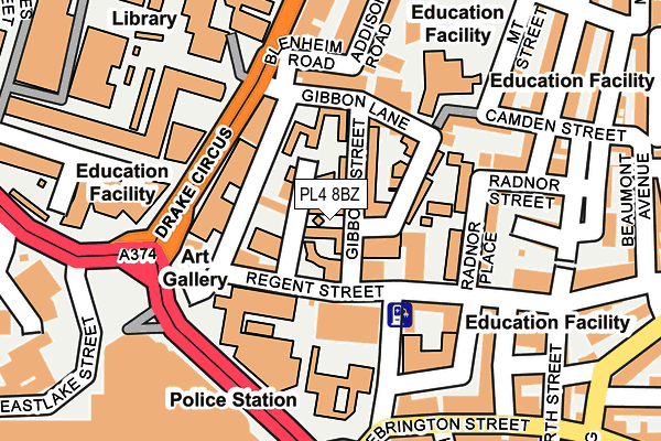 PL4 8BZ map - OS OpenMap – Local (Ordnance Survey)