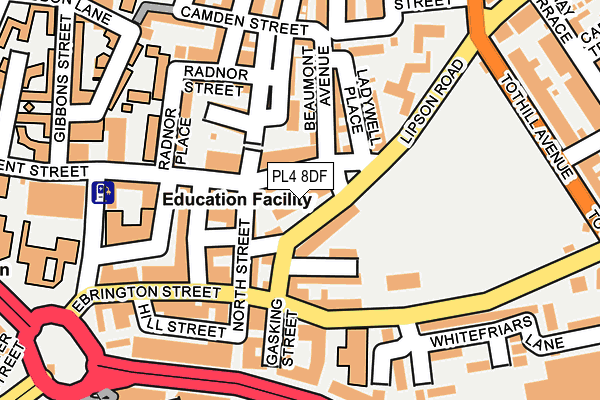 PL4 8DF map - OS OpenMap – Local (Ordnance Survey)