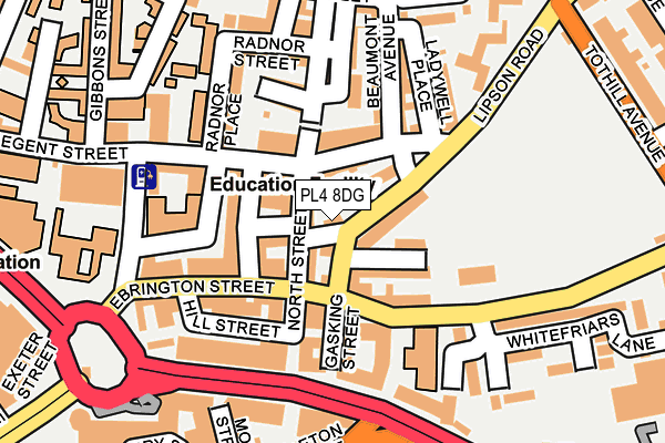 PL4 8DG map - OS OpenMap – Local (Ordnance Survey)