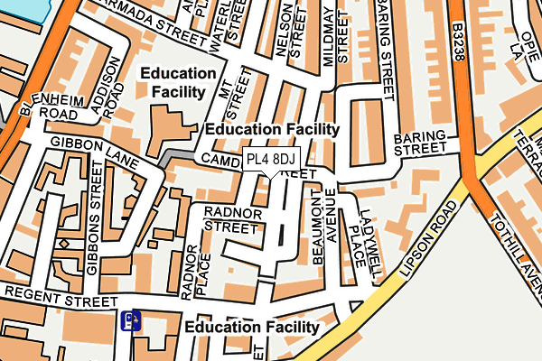 PL4 8DJ map - OS OpenMap – Local (Ordnance Survey)