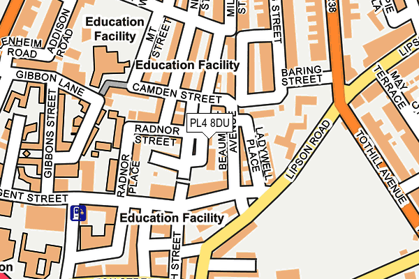 PL4 8DU map - OS OpenMap – Local (Ordnance Survey)