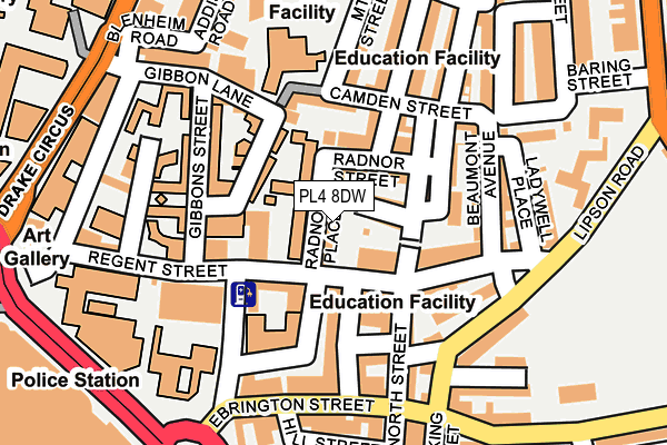 PL4 8DW map - OS OpenMap – Local (Ordnance Survey)