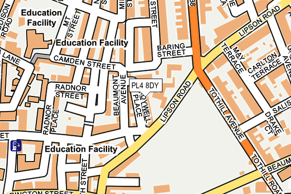 PL4 8DY map - OS OpenMap – Local (Ordnance Survey)