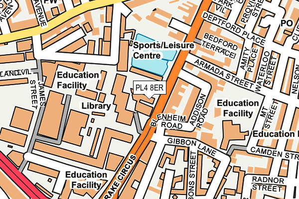PL4 8ER map - OS OpenMap – Local (Ordnance Survey)