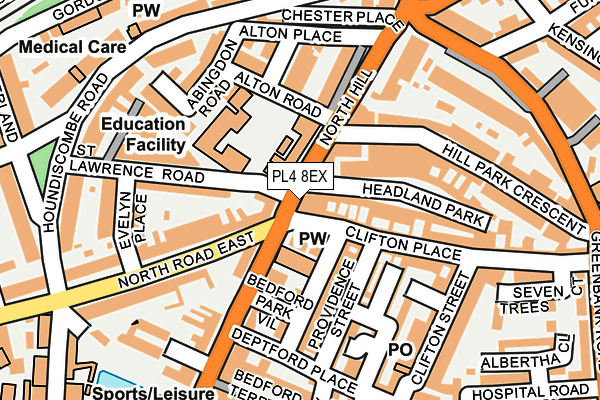 PL4 8EX map - OS OpenMap – Local (Ordnance Survey)