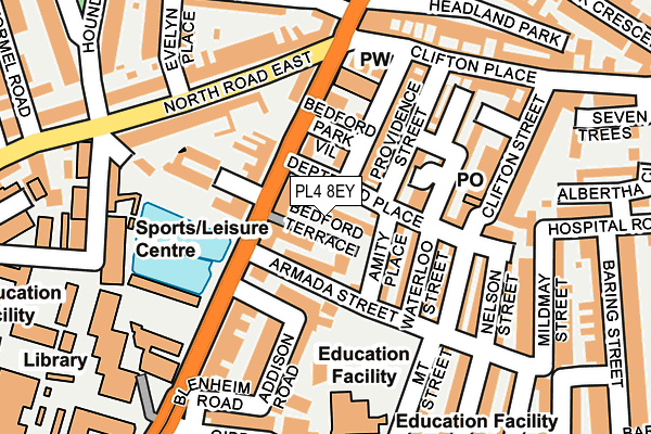 PL4 8EY map - OS OpenMap – Local (Ordnance Survey)