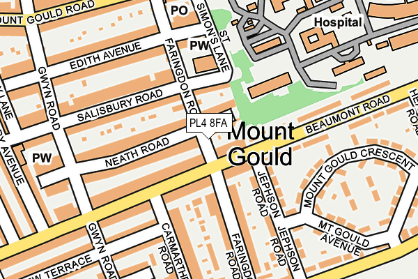 PL4 8FA map - OS OpenMap – Local (Ordnance Survey)