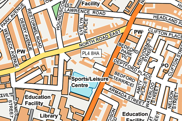 PL4 8HA map - OS OpenMap – Local (Ordnance Survey)