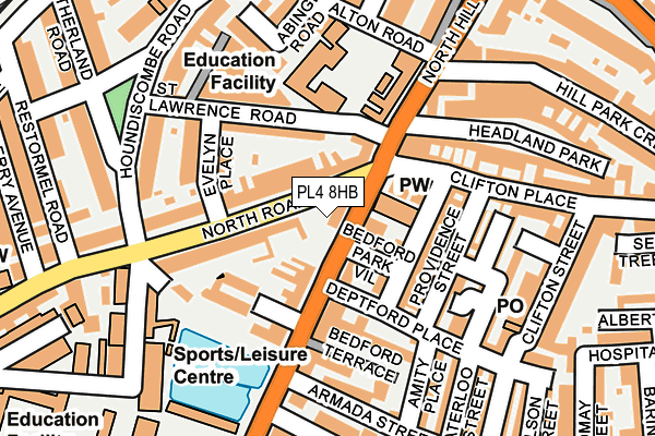 PL4 8HB map - OS OpenMap – Local (Ordnance Survey)