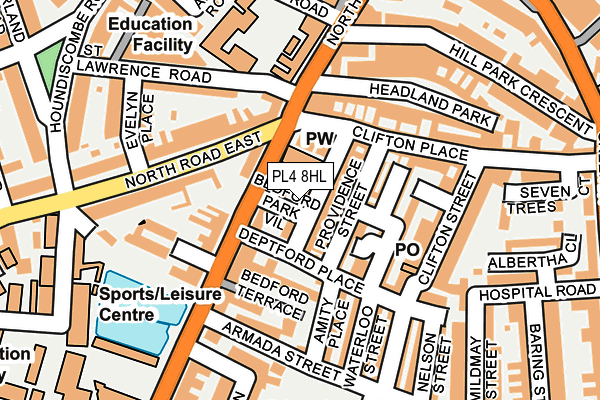 PL4 8HL map - OS OpenMap – Local (Ordnance Survey)