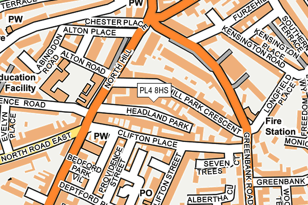 PL4 8HS map - OS OpenMap – Local (Ordnance Survey)