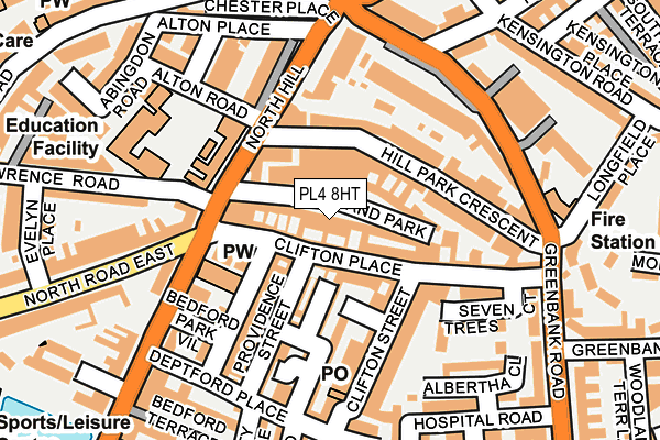 PL4 8HT map - OS OpenMap – Local (Ordnance Survey)