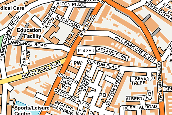 PL4 8HU map - OS OpenMap – Local (Ordnance Survey)