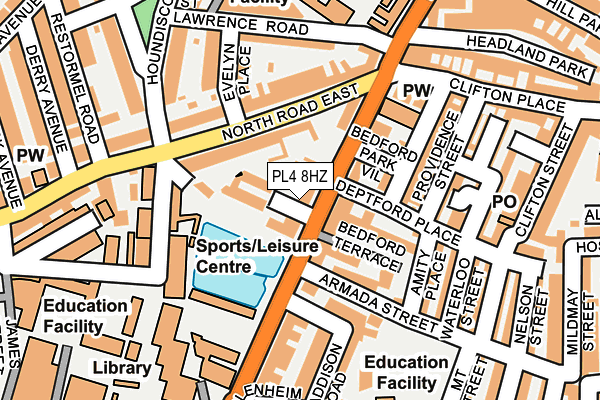 PL4 8HZ map - OS OpenMap – Local (Ordnance Survey)