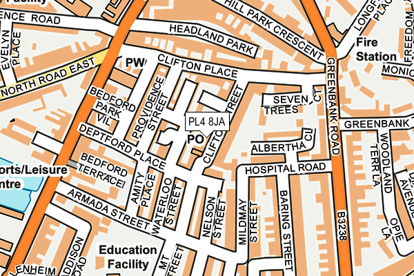 PL4 8JA map - OS OpenMap – Local (Ordnance Survey)