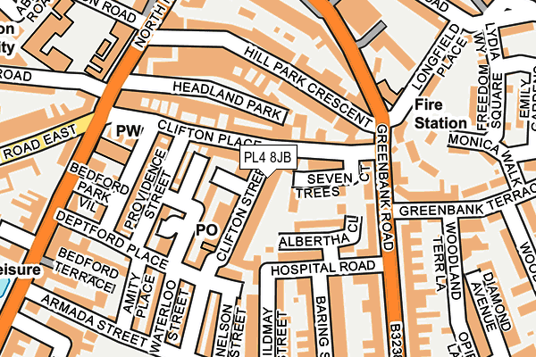 PL4 8JB map - OS OpenMap – Local (Ordnance Survey)