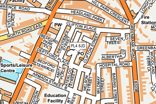 PL4 8JD map - OS OpenMap – Local (Ordnance Survey)