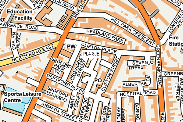 PL4 8JE map - OS OpenMap – Local (Ordnance Survey)