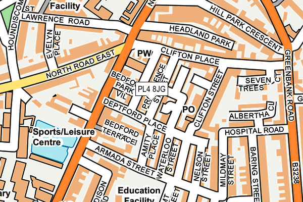 PL4 8JG map - OS OpenMap – Local (Ordnance Survey)
