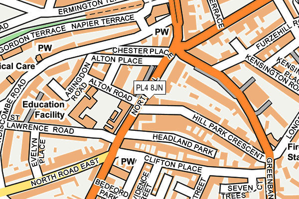 PL4 8JN map - OS OpenMap – Local (Ordnance Survey)