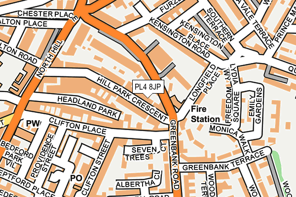 PL4 8JP map - OS OpenMap – Local (Ordnance Survey)