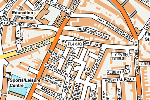 PL4 8JQ map - OS OpenMap – Local (Ordnance Survey)