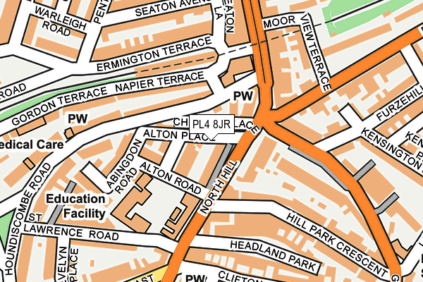 PL4 8JR map - OS OpenMap – Local (Ordnance Survey)