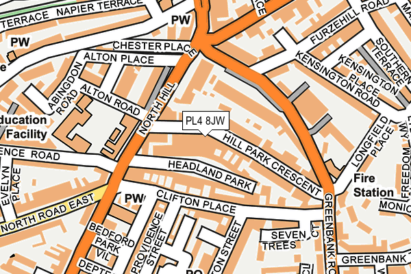 PL4 8JW map - OS OpenMap – Local (Ordnance Survey)