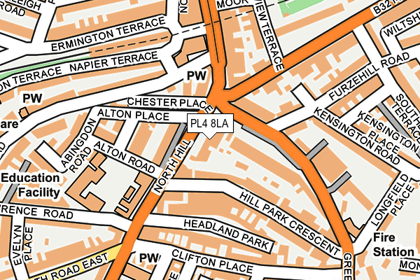 PL4 8LA map - OS OpenMap – Local (Ordnance Survey)