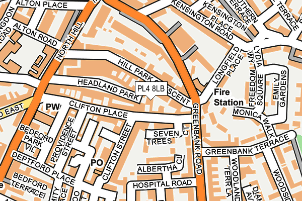 PL4 8LB map - OS OpenMap – Local (Ordnance Survey)