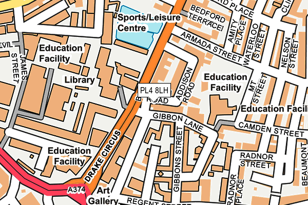 PL4 8LH map - OS OpenMap – Local (Ordnance Survey)