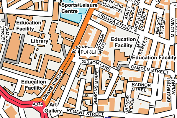 PL4 8LJ map - OS OpenMap – Local (Ordnance Survey)