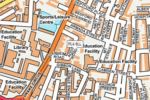 PL4 8LL map - OS OpenMap – Local (Ordnance Survey)