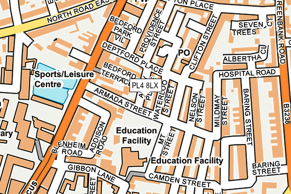 PL4 8LX map - OS OpenMap – Local (Ordnance Survey)