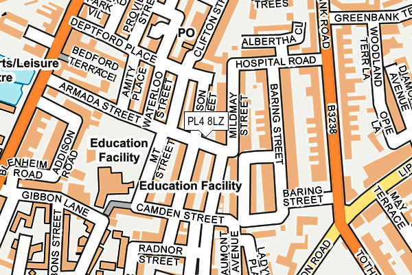 PL4 8LZ map - OS OpenMap – Local (Ordnance Survey)