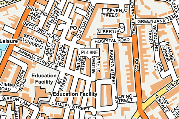 PL4 8NE map - OS OpenMap – Local (Ordnance Survey)