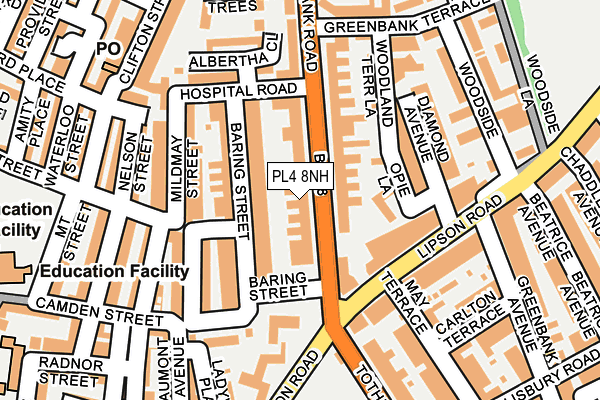PL4 8NH map - OS OpenMap – Local (Ordnance Survey)