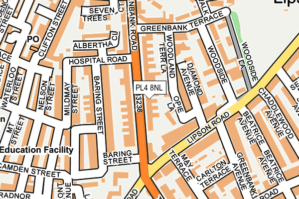 PL4 8NL map - OS OpenMap – Local (Ordnance Survey)