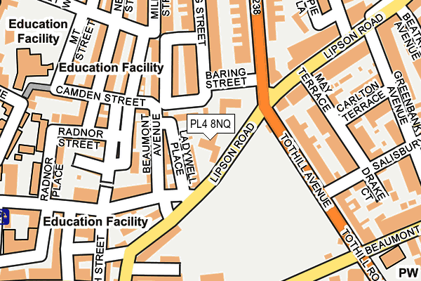 PL4 8NQ map - OS OpenMap – Local (Ordnance Survey)