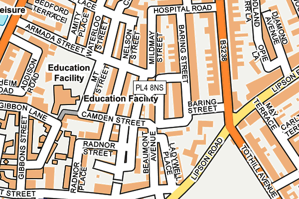 PL4 8NS map - OS OpenMap – Local (Ordnance Survey)