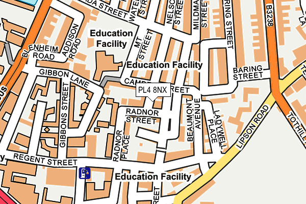 PL4 8NX map - OS OpenMap – Local (Ordnance Survey)
